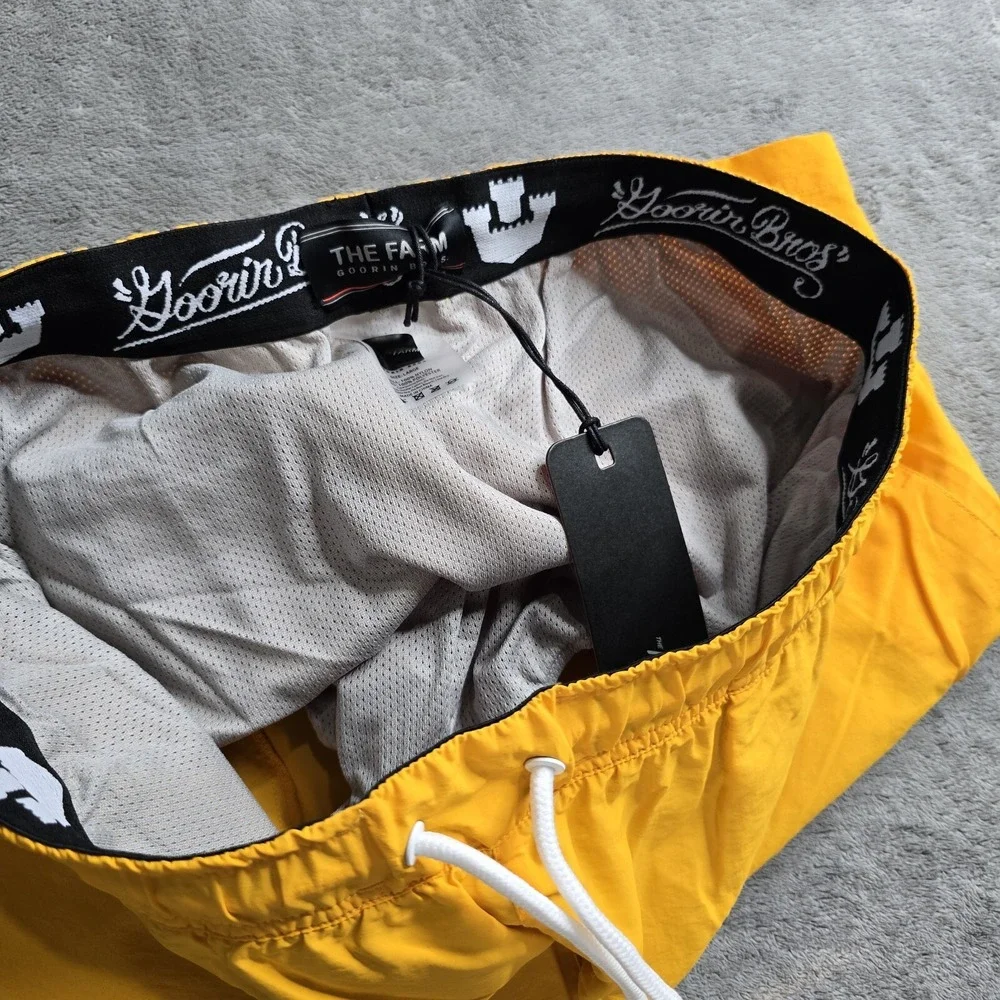 NWT Goorin Bros Gorilla Water Monkey Swim Trunks Shorts Mens L The Farm Yellow
